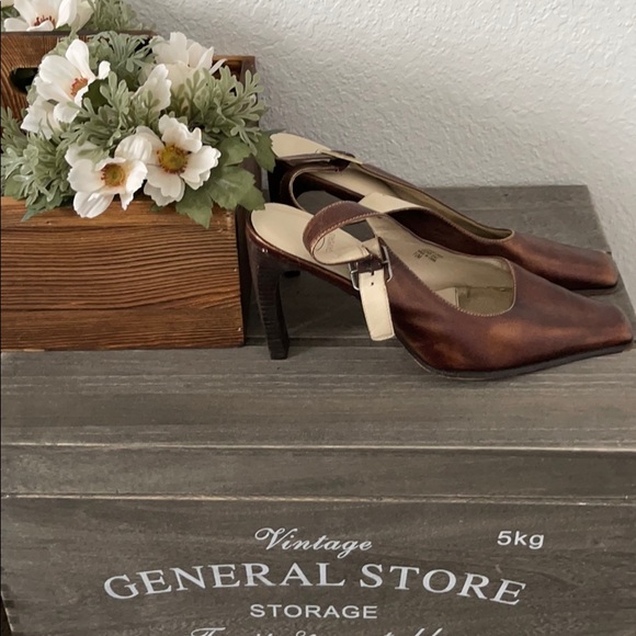 Circa Joan & David Brown Leather Heels 7.5M - Picture 3 of 11